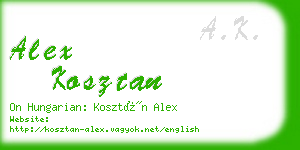 alex kosztan business card